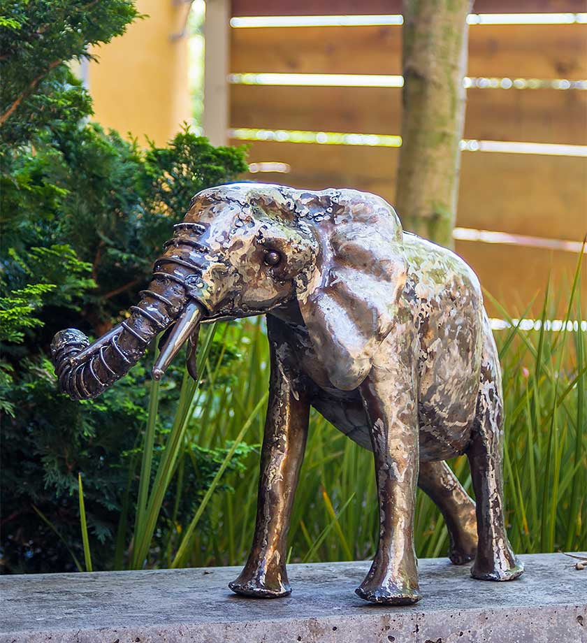 Baby Oil Drum Elephant Sculpture - Art & Sculpture Handmade in Africa - Swahili Modern - 1