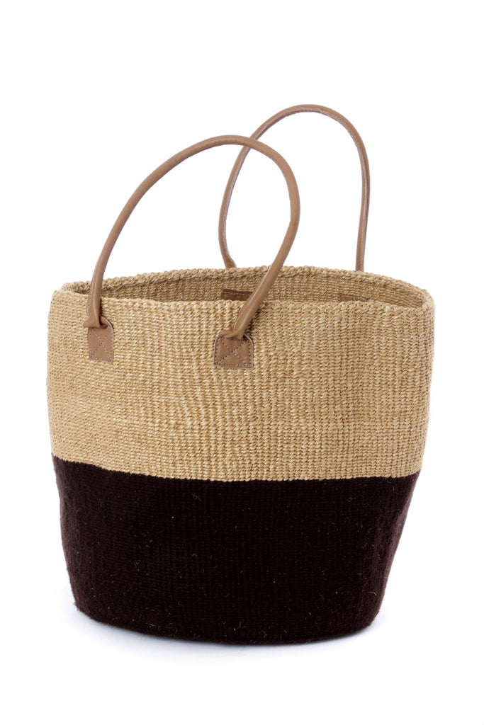 KANUSHA: Recycled Black Wool and Sisal Basket Bag - Etsy India