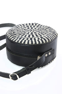 Round Ink Spiral Sisal & Leather Purse Default Title