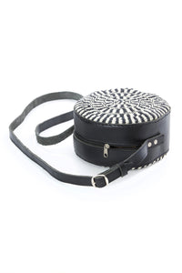 Round Ink Spiral Sisal & Leather Purse Default Title