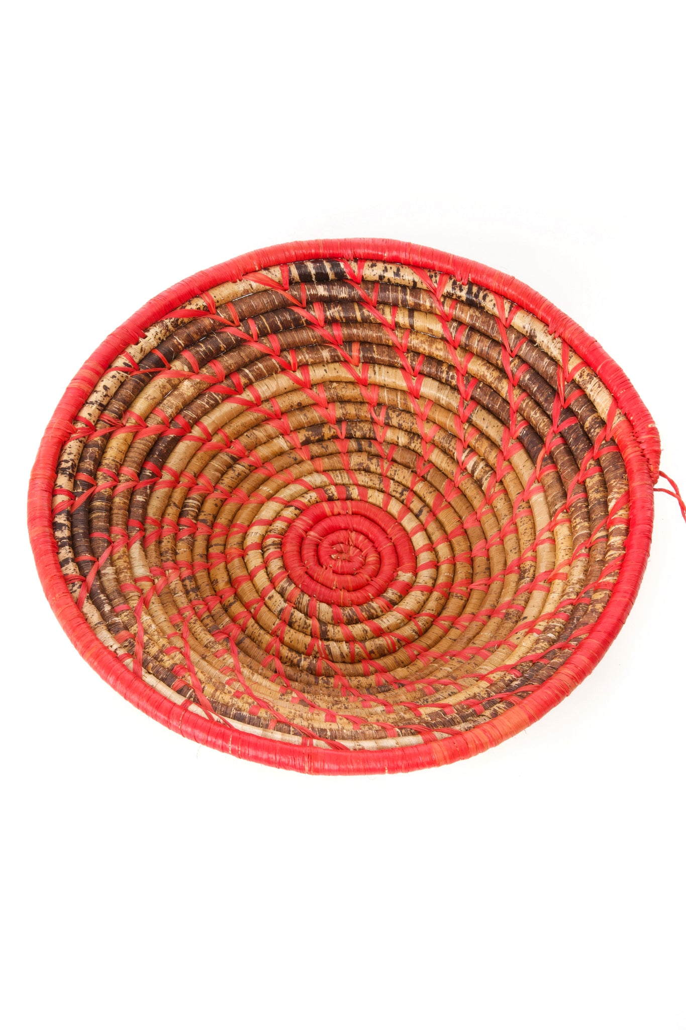 Red Raffia & Natural Banana Leaf Sata Basket Default Title