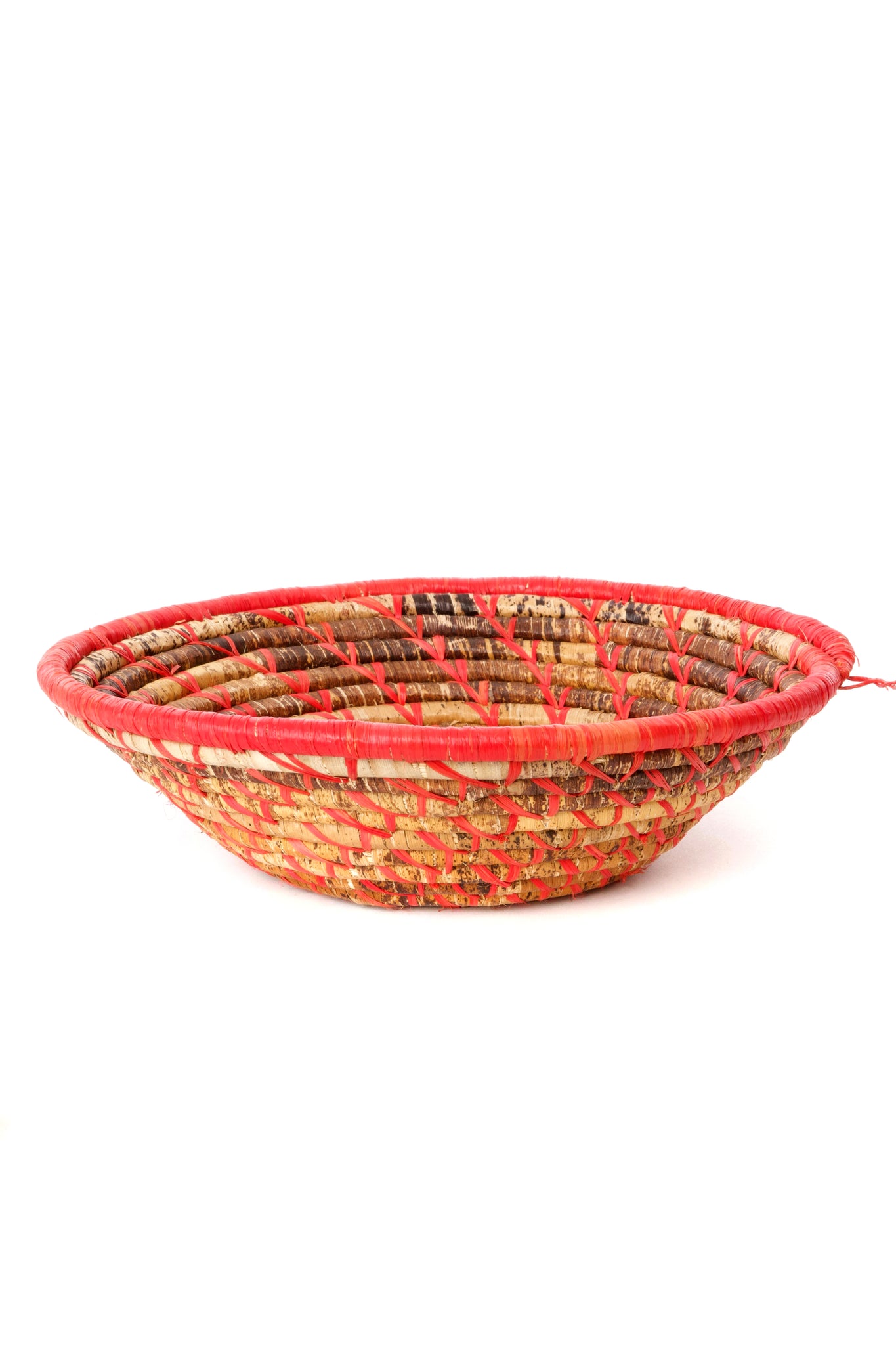 Red Raffia & Natural Banana Leaf Sata Basket Default Title