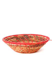 Red Raffia & Natural Banana Leaf Sata Basket Default Title