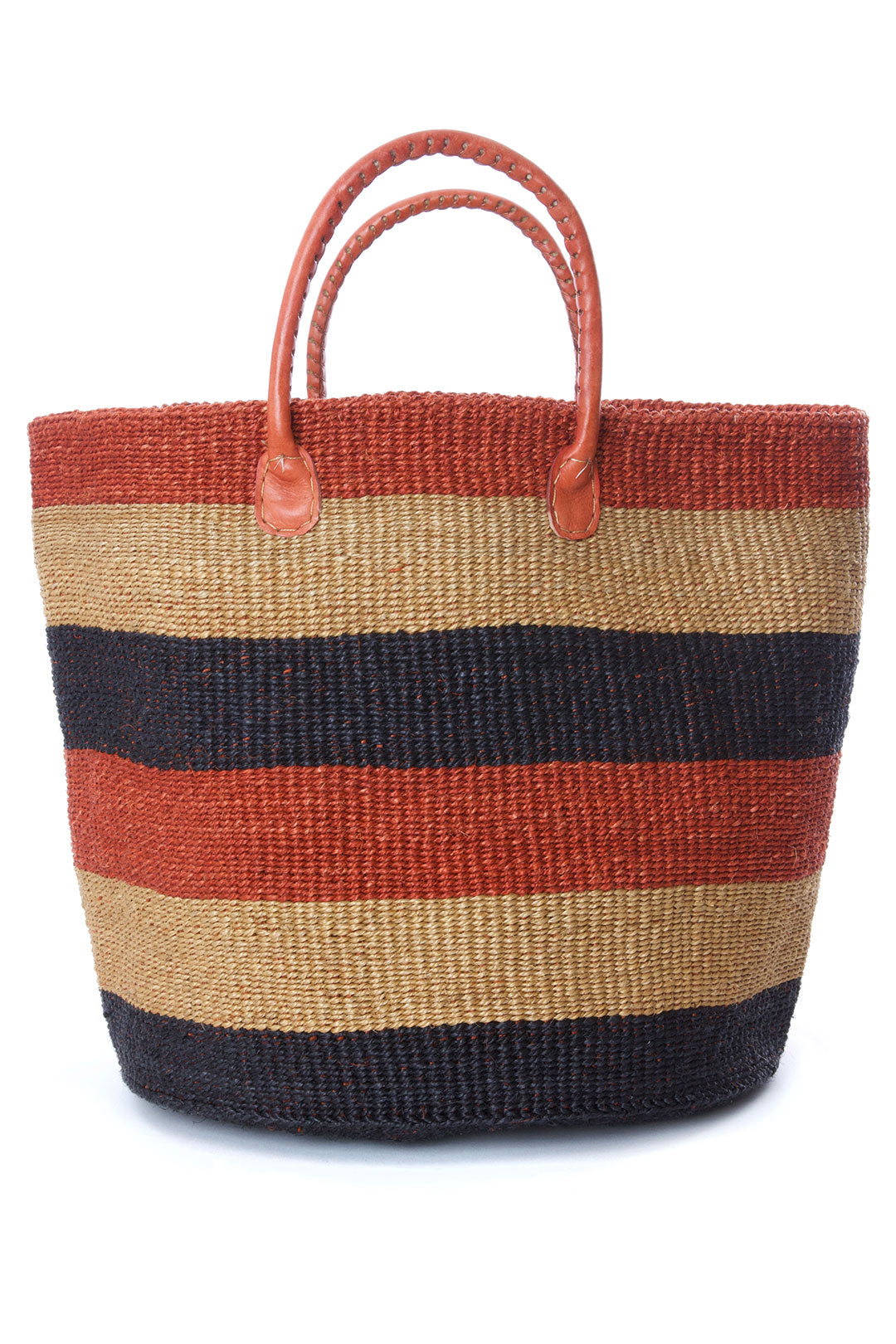 Brick, Sand & Onyx Strata Tote with Leather Handles