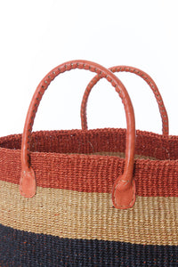 Brick, Sand & Onyx Strata Tote with Leather Handles