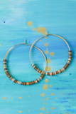 Hammered Hoop Earrings with Mixed Metal Hishi Beads - Large