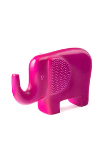 Pink Zig-Zag Soapstone Elephant