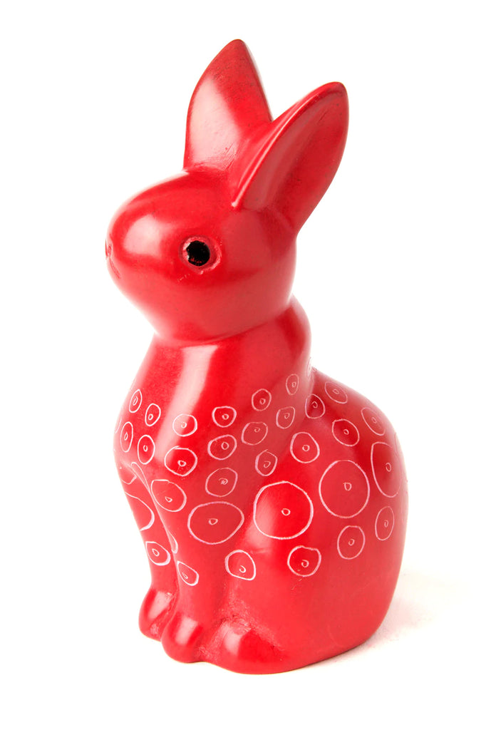 Tyr Sjov Flere Sweet Red Soapstone Rabbit - Made in Kenya – Swahili Modern