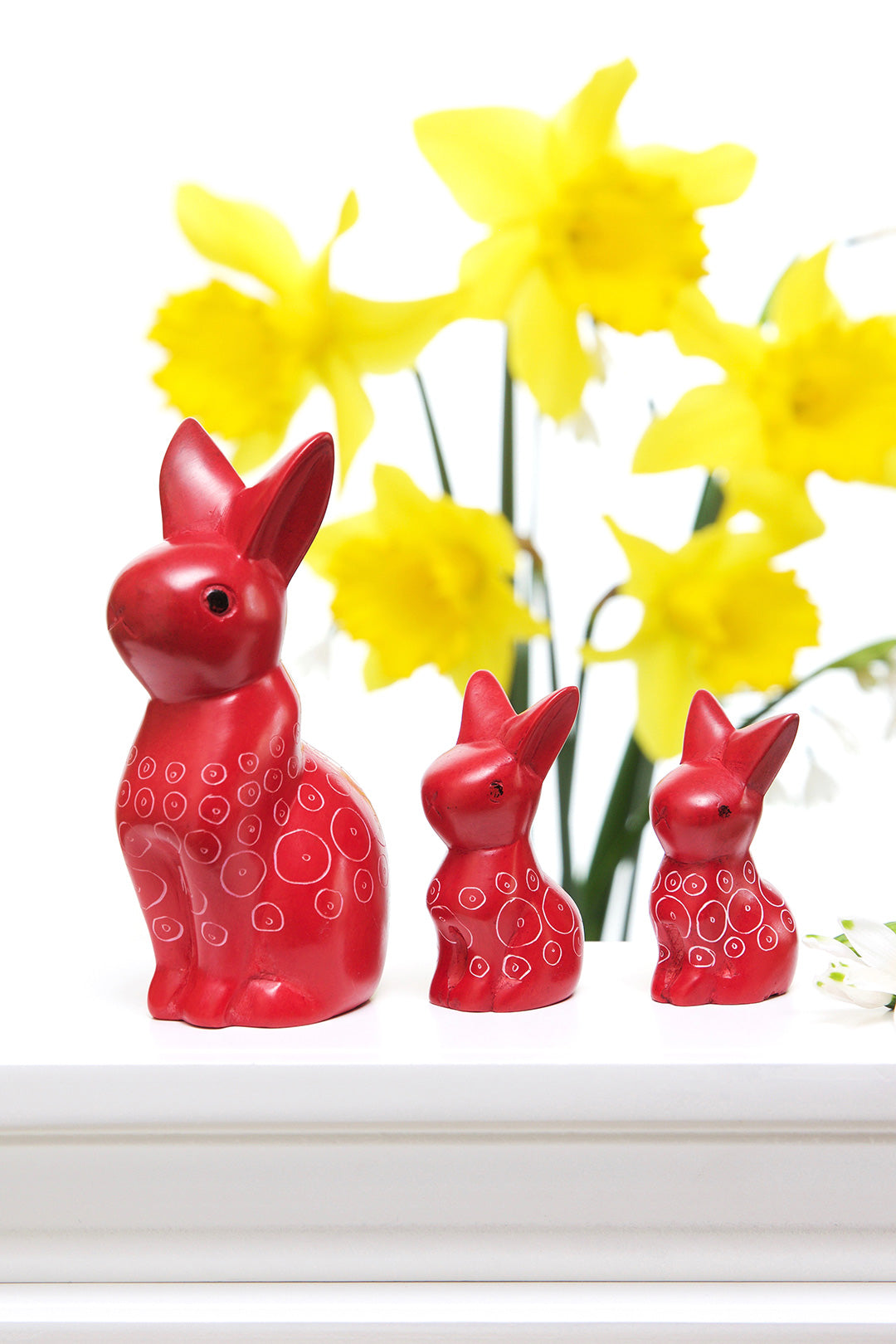 Sweet Red Soapstone Rabbit