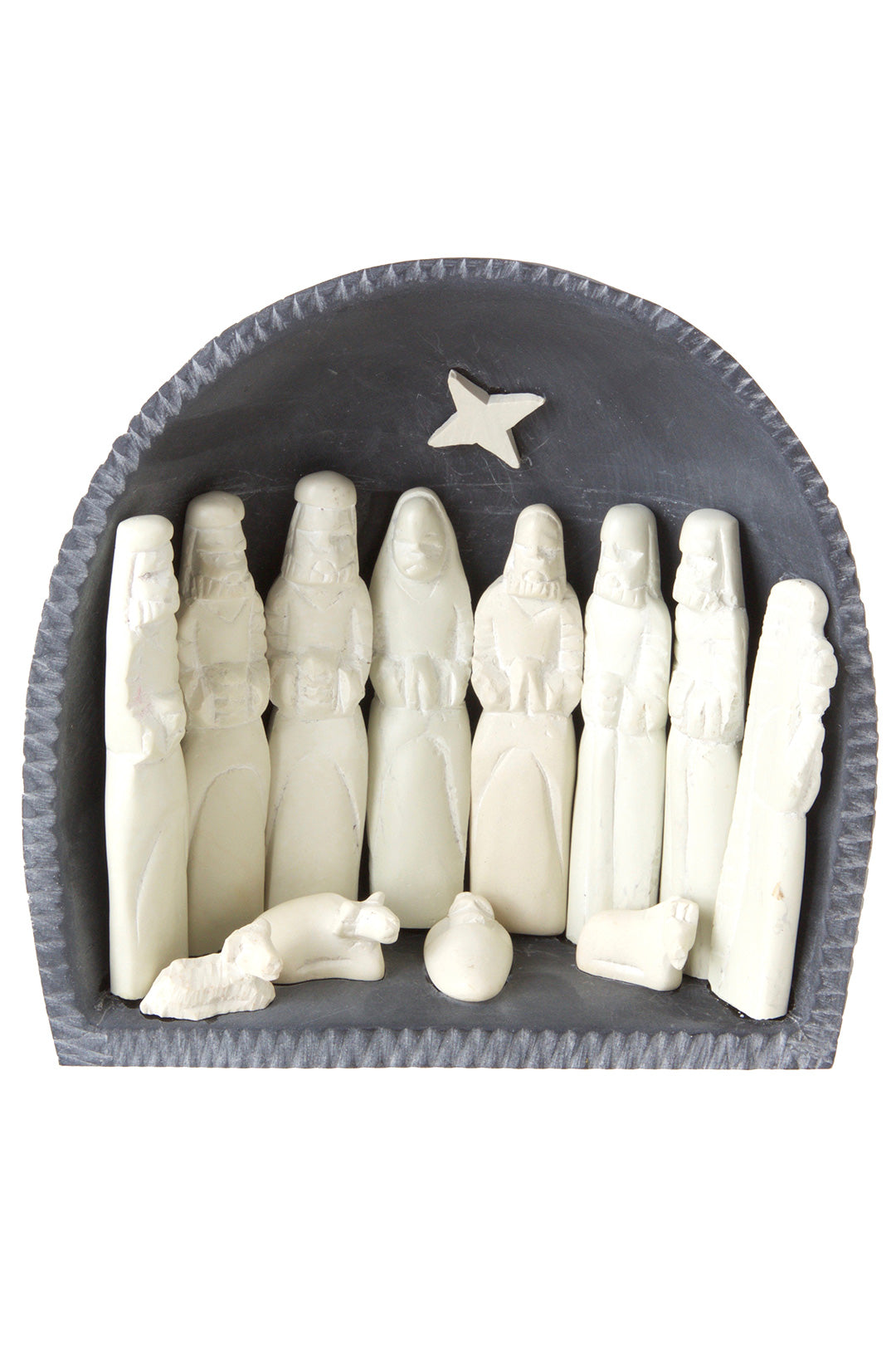 Gray & White Soapstone Nativity Large Nativity Cove