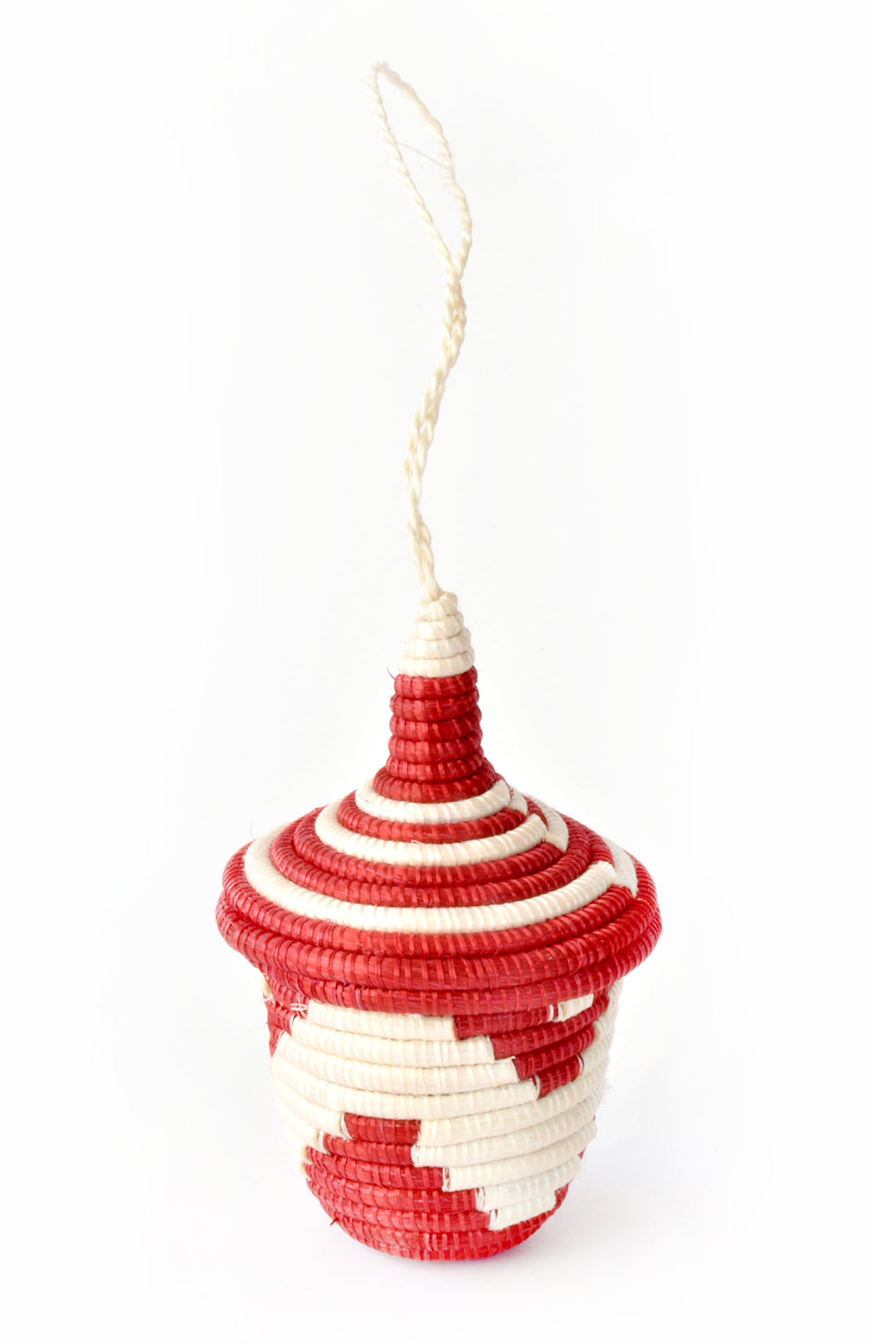 Rwandan Giving Basket Ornament in Red