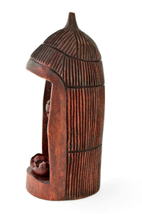 Rwandan Thatched Hut Wooden Nativity Scene