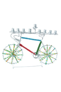 Beaded Bicycle Hanukkah Menorah Beaded Bicycle Menorah - No Candles Included