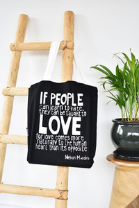 "Love Comes More Naturally" Nelson Mandela Tote Default Title