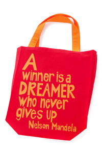 Geranium "A Winner is a Dreamer" Nelson Mandela Tote Default Title