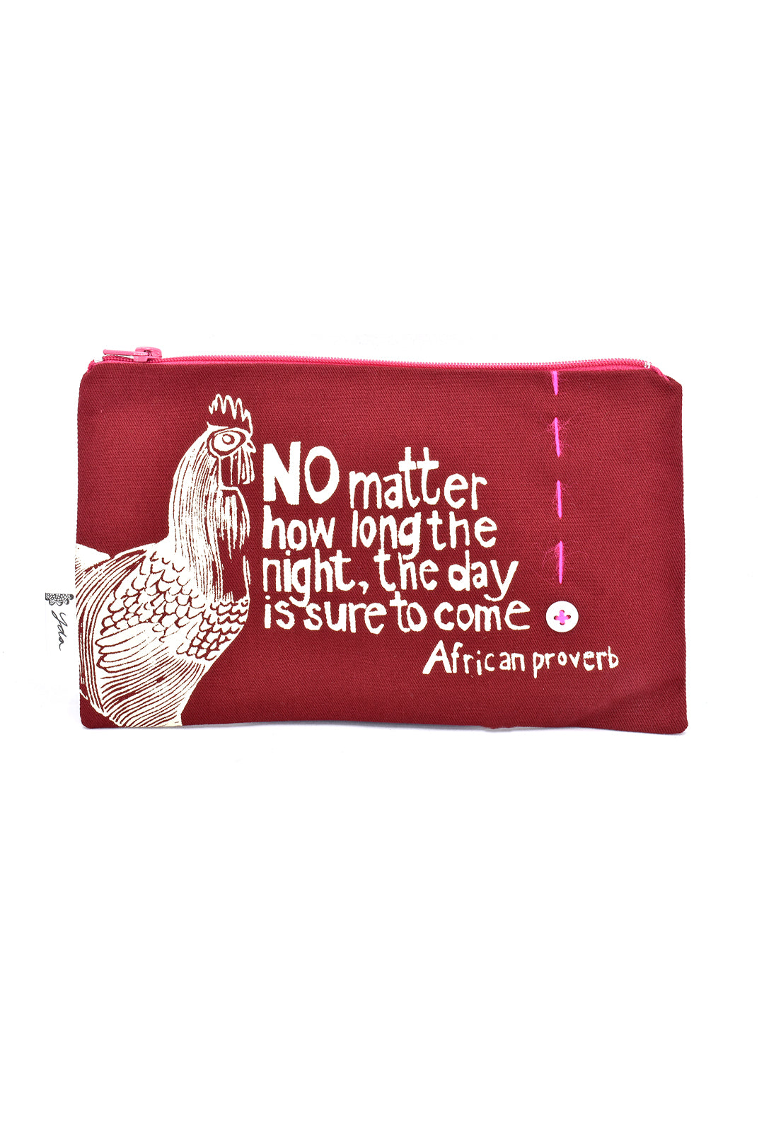 Crimson "The Day is Sure to Come" African Proverb Flat Pouch Default Title