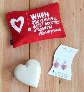 "When One is in Love" African Proverb Flat Pouch