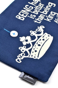Blue "Better than Being King" African Proverb Flat Pouch Default Title