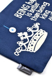 Blue "Better than Being King" African Proverb Flat Pouch Default Title