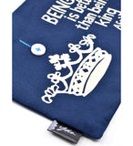 Blue "Better than Being King" African Proverb Flat Pouch