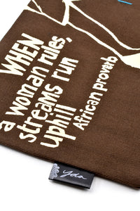 Walnut "When a Woman Rules" African Proverb Pouch