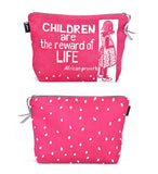 "Children are the Reward" African Proverb Pouch in Yellow or Pink