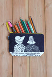 "A Friend is Someone" African Proverb Pouch in Aqua or Navy Navy "A Friend is Someone" African Proverb Pouch