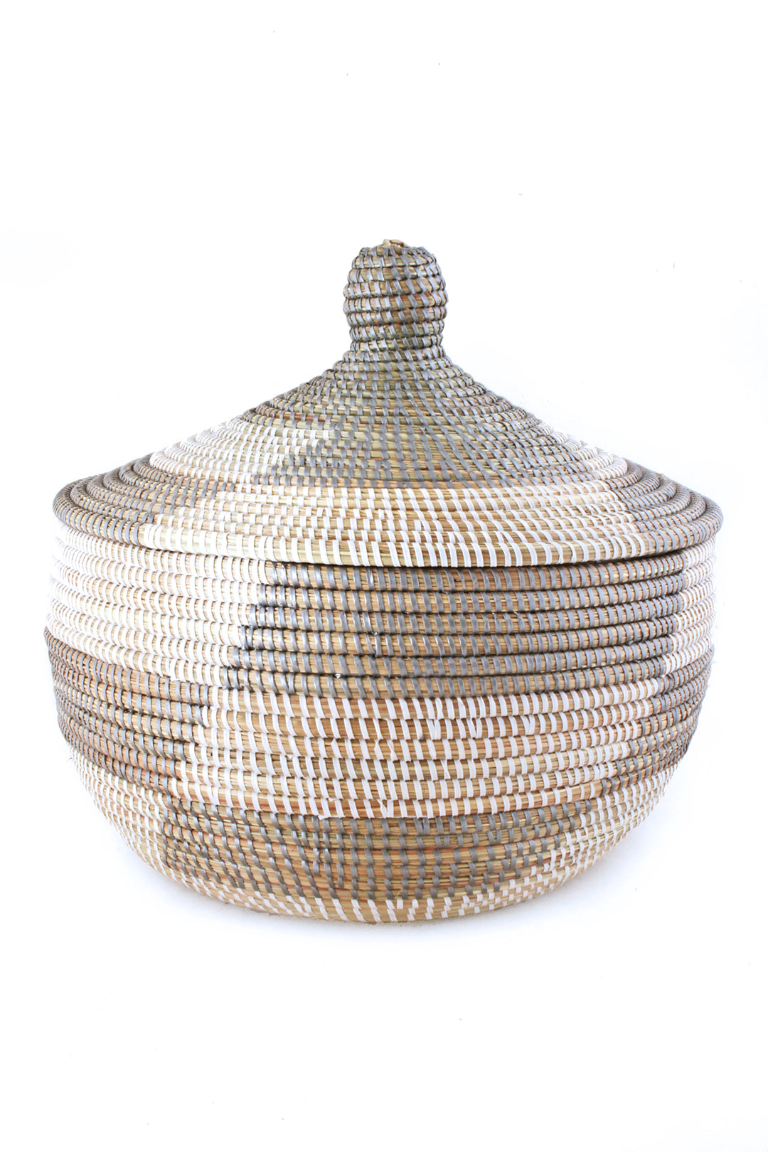 Silver African Lidded Storage Basket Default Title