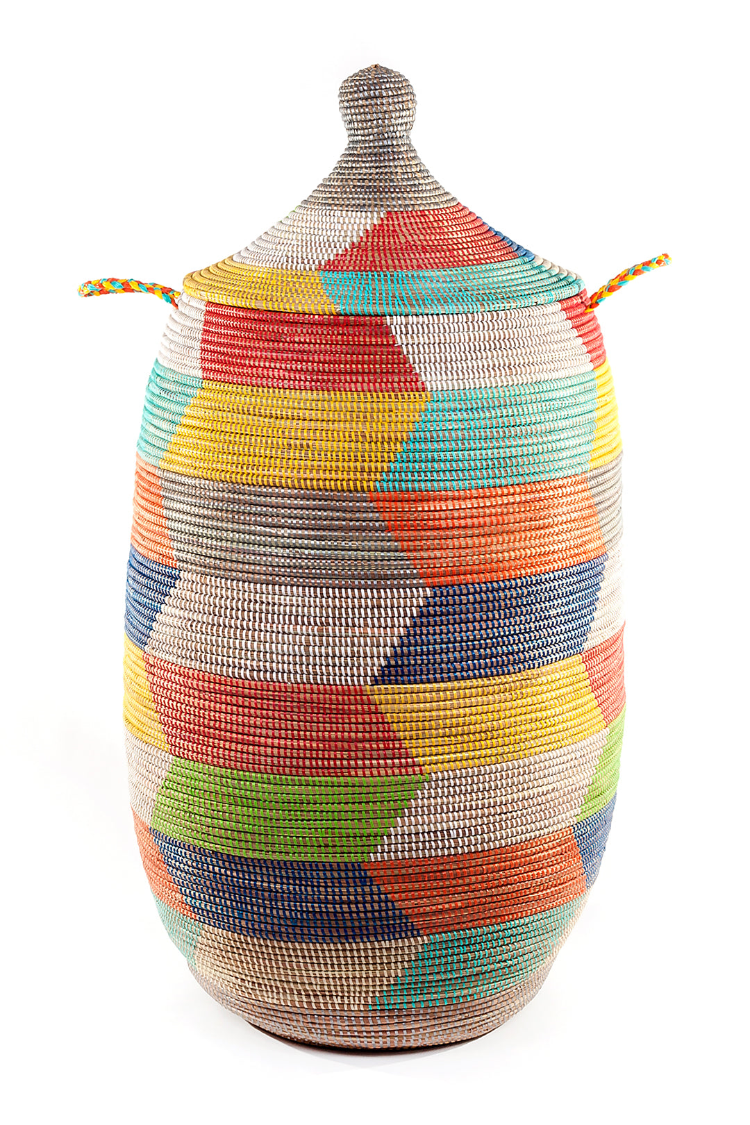 Oversized Rainbow Herringbone Basket Default Title