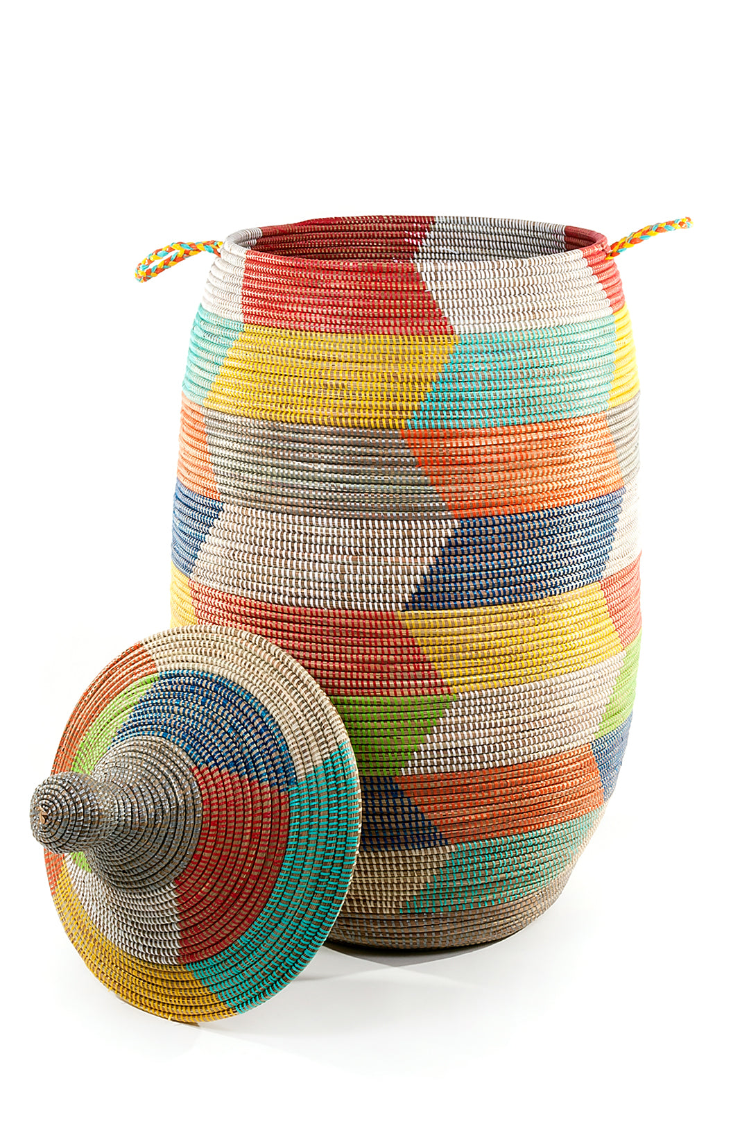 Oversized Rainbow Herringbone Basket Default Title