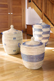 Set of Three Mixed Pattern Blue & White Hampers Default Title