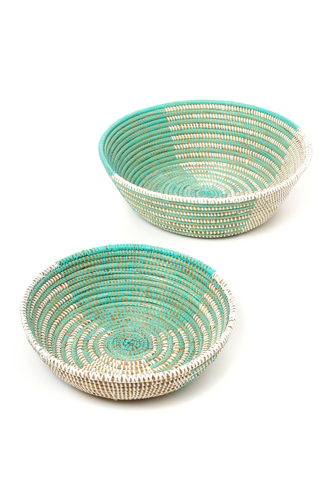 Aqua & White Delta Tabletop Baskets