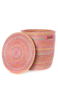 Sunrise Stripes Flat Lid Hamper Basket