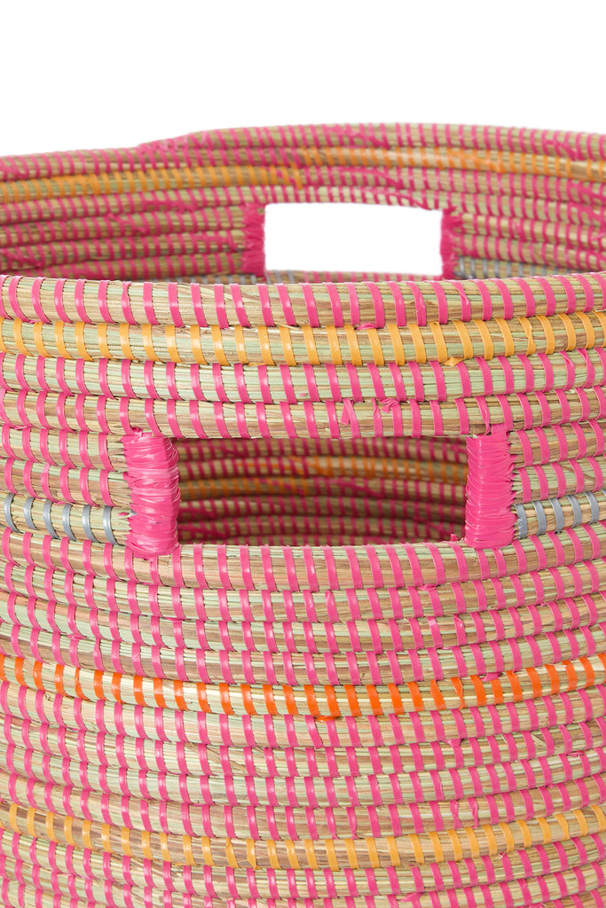Sunrise Stripes Flat Lid Hamper Basket