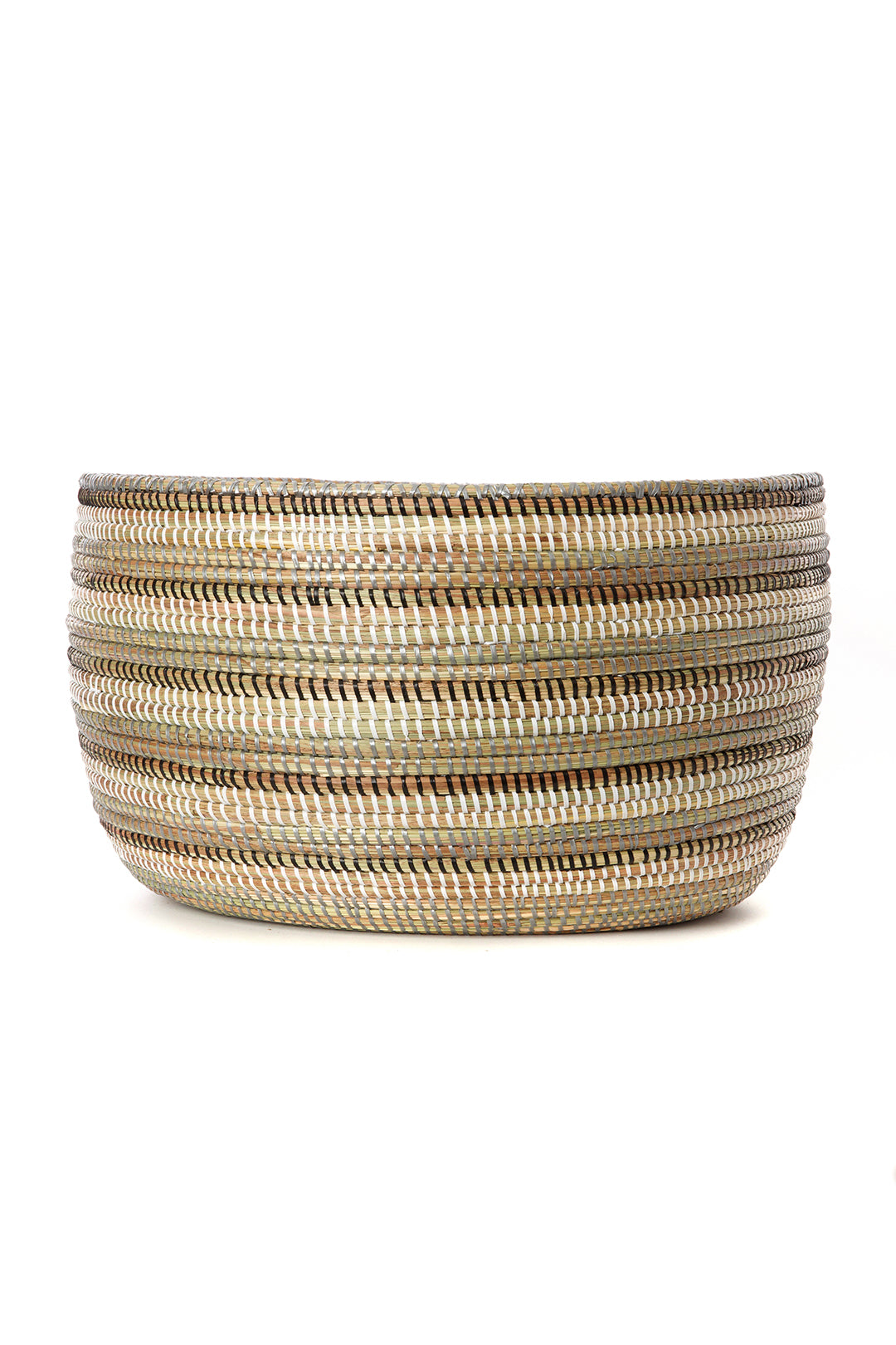 Silver Striped Knitting Basket Default Title