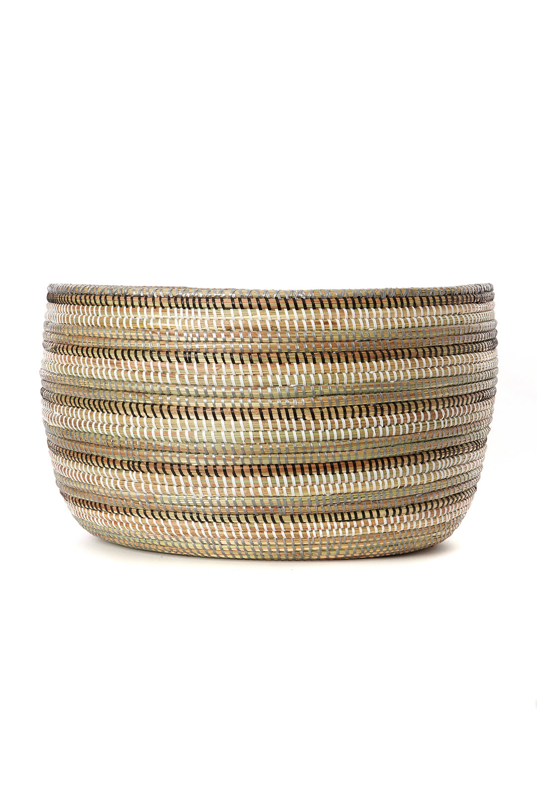 Silver Striped Knitting Basket Default Title