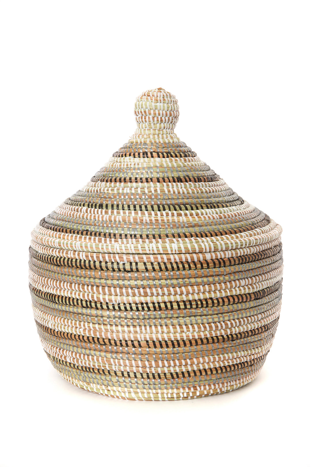 Silver, Black & White Striped Warming Basket