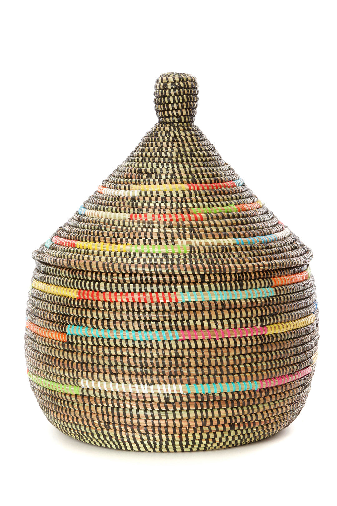 Black Warming Basket with Colorful Prism Spiral