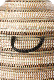 Large Black, White & Silver Striped Lidded Hamper Default Title