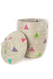 Large White Teranga Triangles Hamper Basket