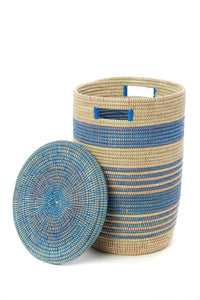 Set of 3 Ebb & Flow Striped Flat Lid Hamper Baskets Default Title