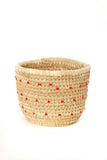 Nomadic Camel Milking Baskets with Red Beads Small Basket with Red Beads