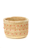 Nomadic Camel Milking Baskets with Red Beads Medium Basket with Red Beads