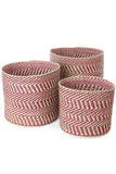 Berry & Natural Maila Milulu Reed Baskets Small Berry & Natural Milulu Basket