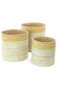 Yellow & Natural Kupanda Iringa Baskets Small Basket