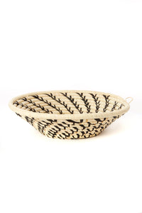 Cream Coiled Sata Baskets with Black Swirls Small Cream Coiled Sata Basket with Black Swirls