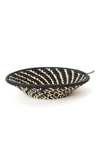 Black Coiled Sata Baskets with Cream Swirls Small Black Coiled Sata Basket with Cream Swirls