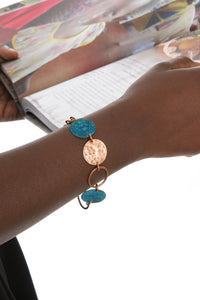 F.R.E.E. Woman Zambian Copper Viridian Disc Bracelet