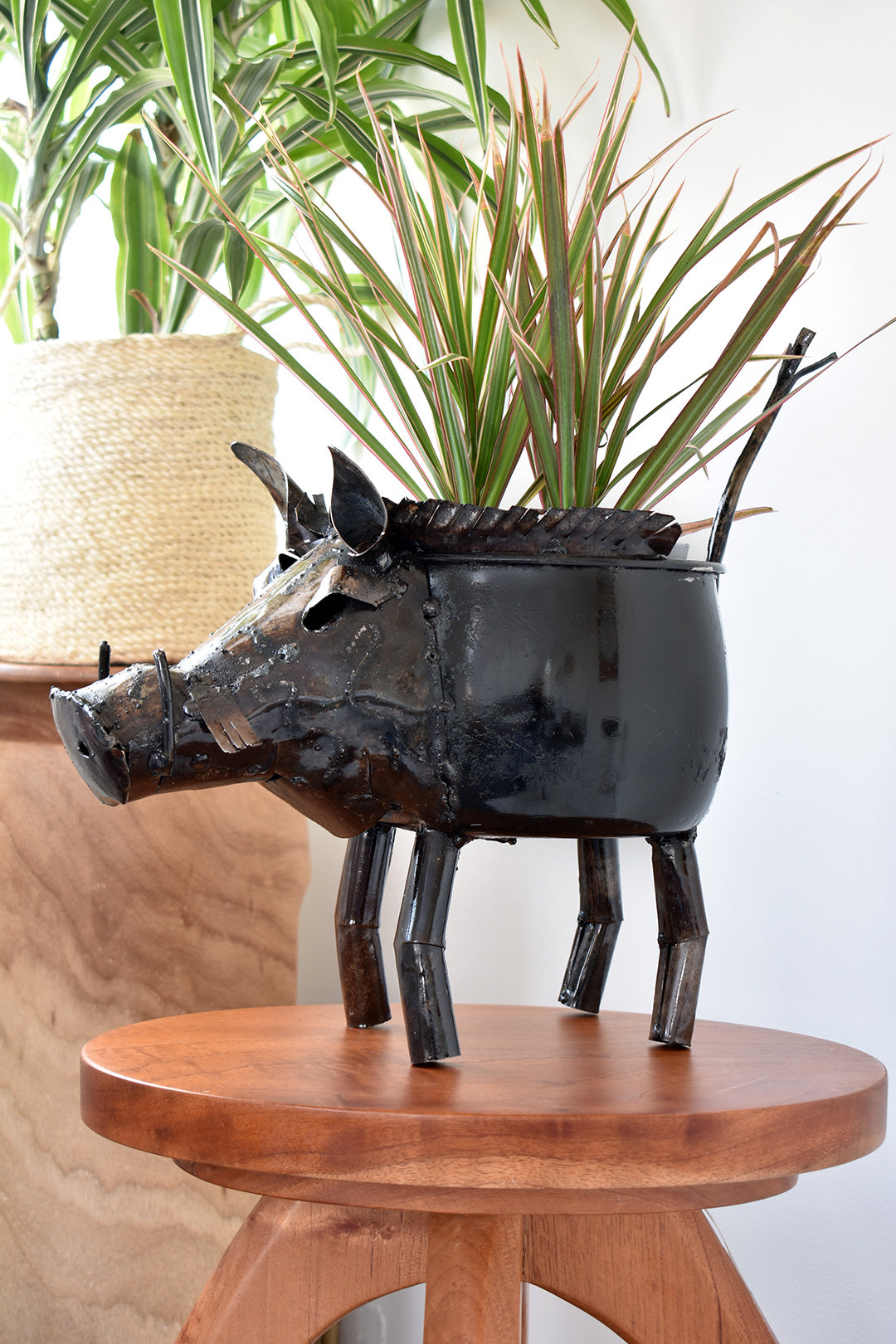 Recycled Cooking Pot Warthog Planters SOLD OUT Small Recycled Cooking Pot Warthog Planter