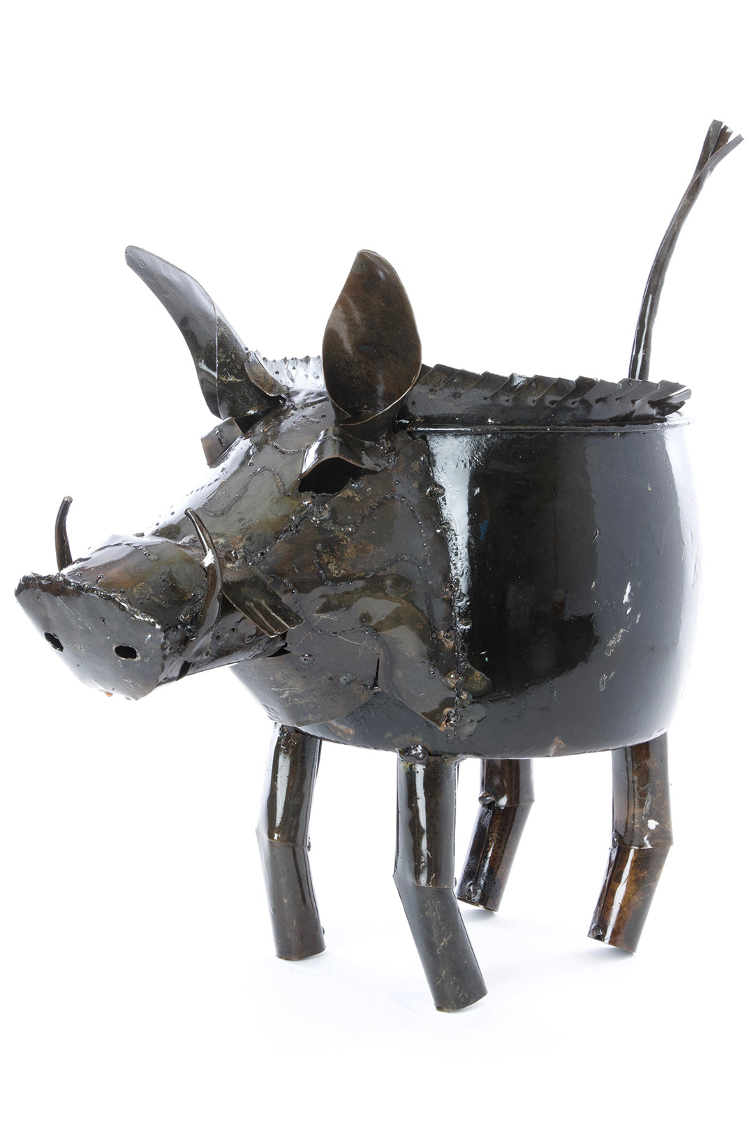 Recycled Cooking Pot Warthog Planters SOLD OUT Large Recycled Cooking Pot Warthog Planter